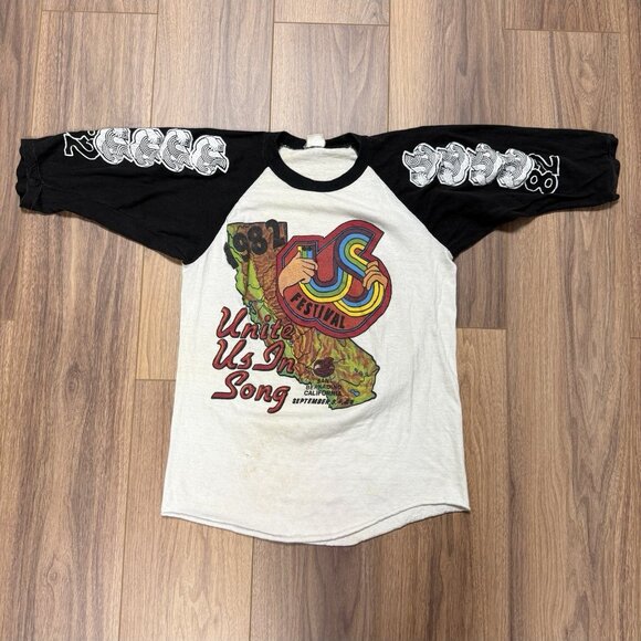 Vintage 80s The US Festival T Shirt L 18x26 Grateful Dead Fleetwood Mac 1982 - Picture 1 of 13